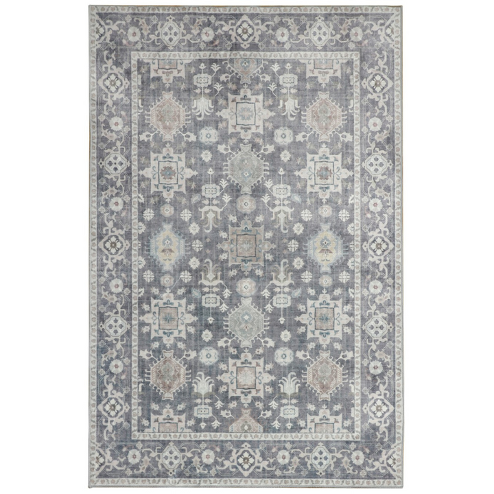 Anna Machine Washable Large Grey Rug - Fab Habitat , Rugs, [product_size],