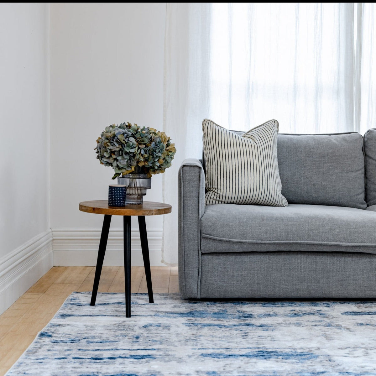 Antalya Blue Modern Distressed Rug - Fab Habitat , Soft And Plush Turkish Rugs, 