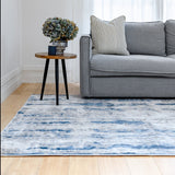 Antalya Blue Modern Distressed Rug - Fab Habitat , Soft And Plush Turkish Rugs, 