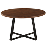 Anu Natural & Black Wooden Round Coffee Table - Fab Habitat , Coffee Tables, 