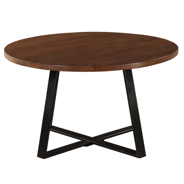 Anu Natural & Black Wooden Round Coffee Table - Fab Habitat , Coffee Tables, 