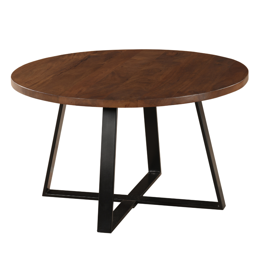 Anu Natural & Black Wooden Round Coffee Table - Fab Habitat , Coffee Tables, 