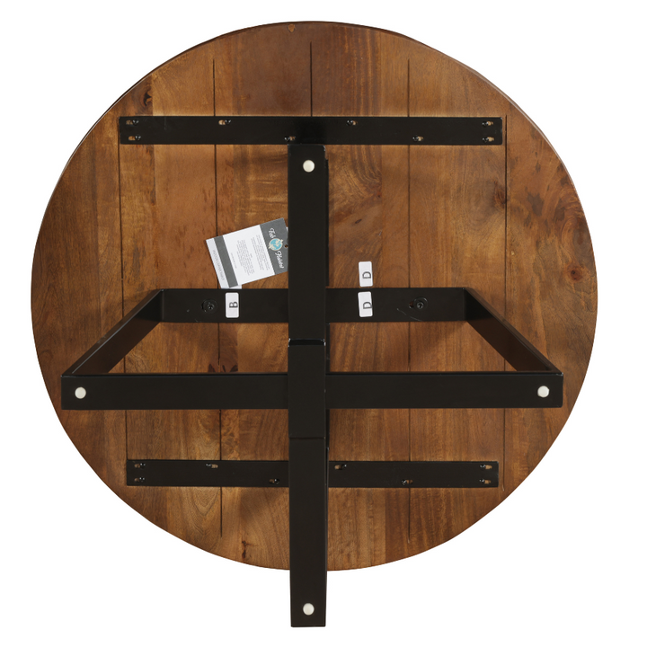 Anu Natural & Black Wooden Round Coffee Table - Fab Habitat , Coffee Tables, [product_size],