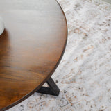 Anu Natural & Black Wooden Round Coffee Table - Fab Habitat , Coffee Tables, 