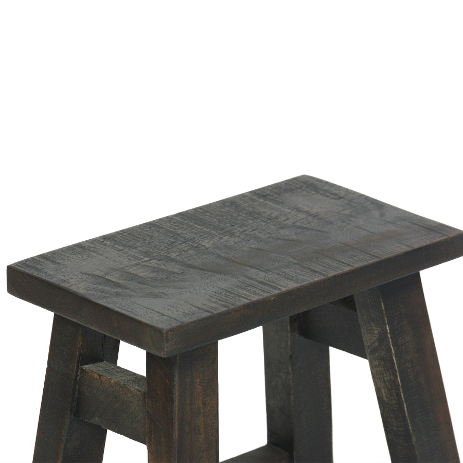 Apurva Black Finish Wood Accent Stool - Fab Habitat , Stool, 