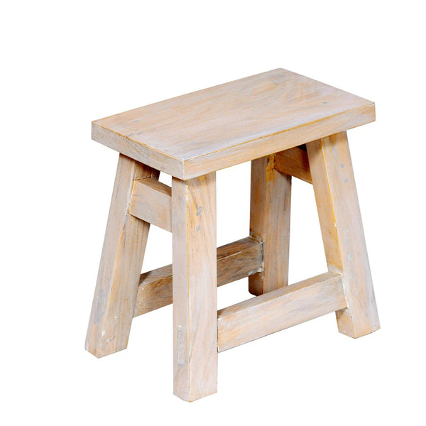 Apurva Light White Wood Accent Stool - Fab Habitat , Stool, 