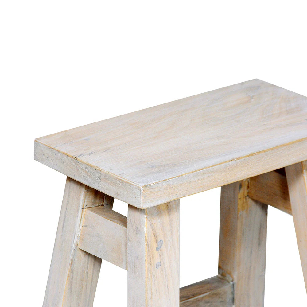 Apurva Light White Wood Accent Stool - Fab Habitat , Stool, 