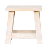 Apurva Light White Wood Accent Stool - Fab Habitat , Stool, 