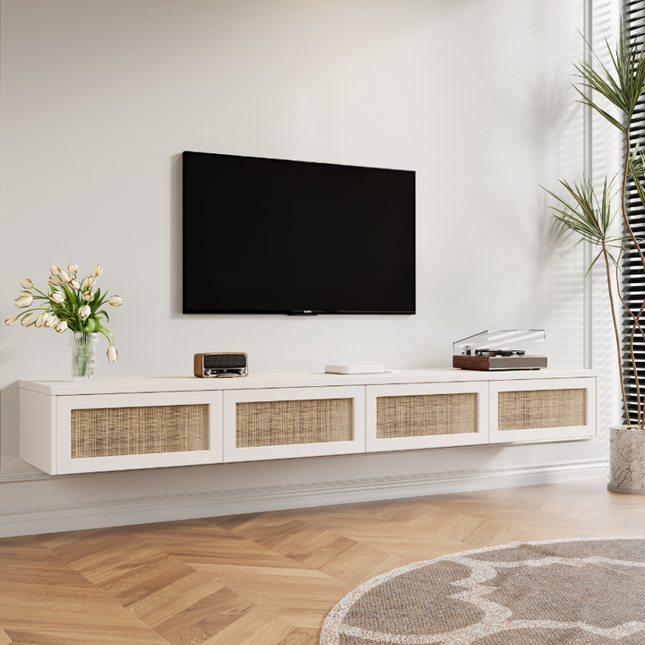 Arya White Floating TV Unit – 200cm