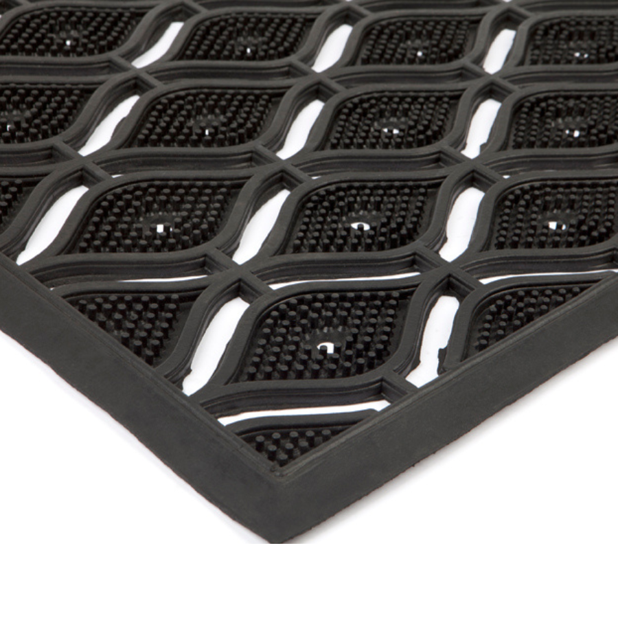 55x90 cm Asa Black Rubber Thin Doormat - Fab Habitat , Doormats, [product_size],