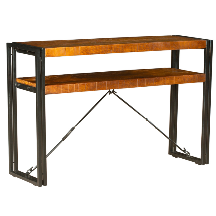 Astra 2 Shelves Mango Wood Industrial Console Table - Fab Habitat , Console Tables, [product_size],