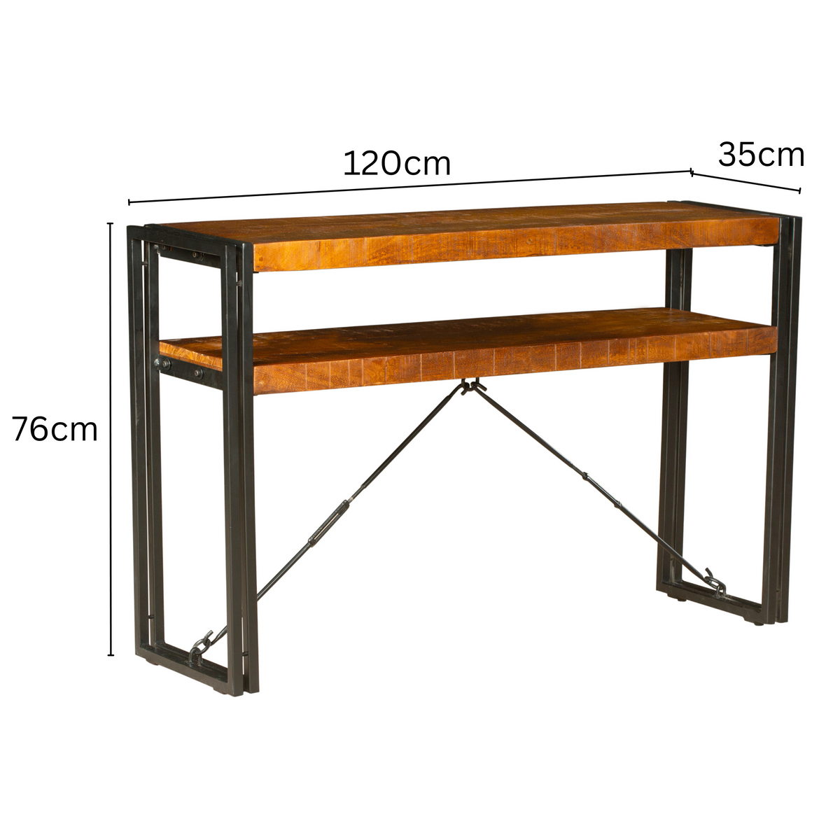 Astra Console Table with 2 Shelves – Two-Tone Wood Design – Buy Online in Australia