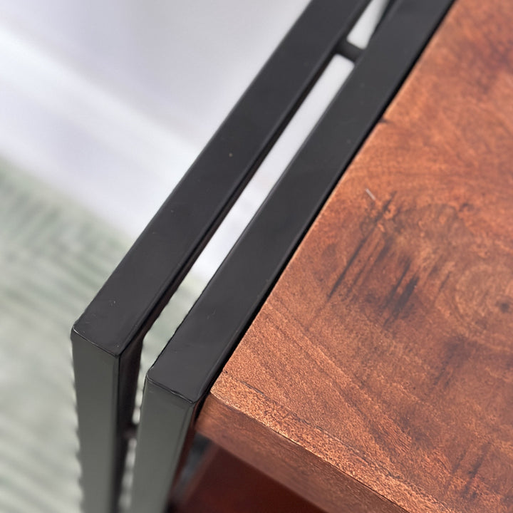 Astra 2 Shelves Mango Wood Industrial Console Table - Fab Habitat , Console Tables, [product_size],