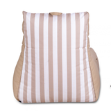 Aura Beige & White Garden Outdoor Lounger Bean Bag with Handle & Pocket