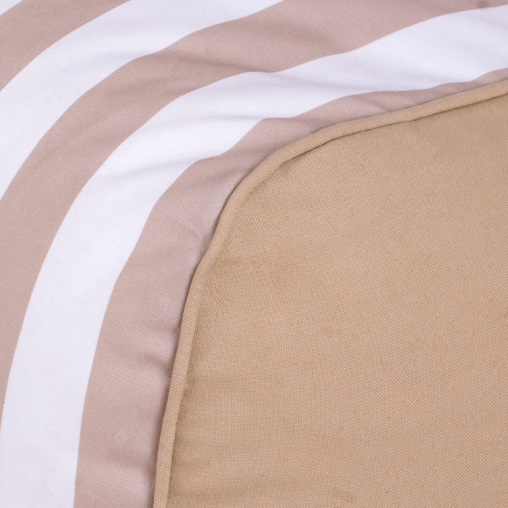 Aura Beige & White Garden Outdoor Lounger Bean Bag with Handle & Pocket