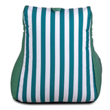 Aura Green & White Garden Outdoor Lounger Bean Bag with Handle & Pocket