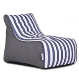 Aura Navy & White Garden Outdoor Lounger Bean Bag with Handle & Pocket