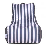 Aura Navy & White Garden Outdoor Lounger Bean Bag with Handle & Pocket
