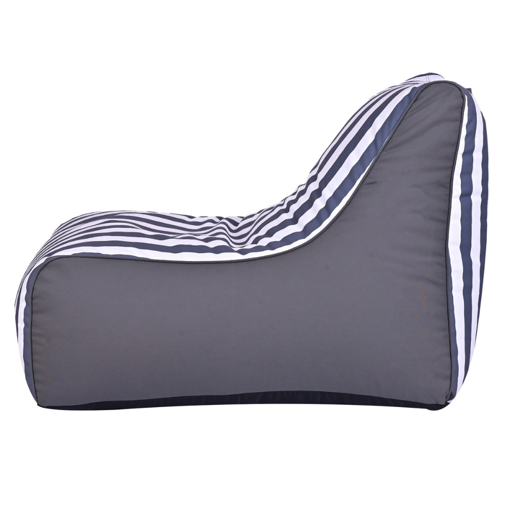 Aura Navy & White Garden Outdoor Lounger Bean Bag with Handle & Pocket