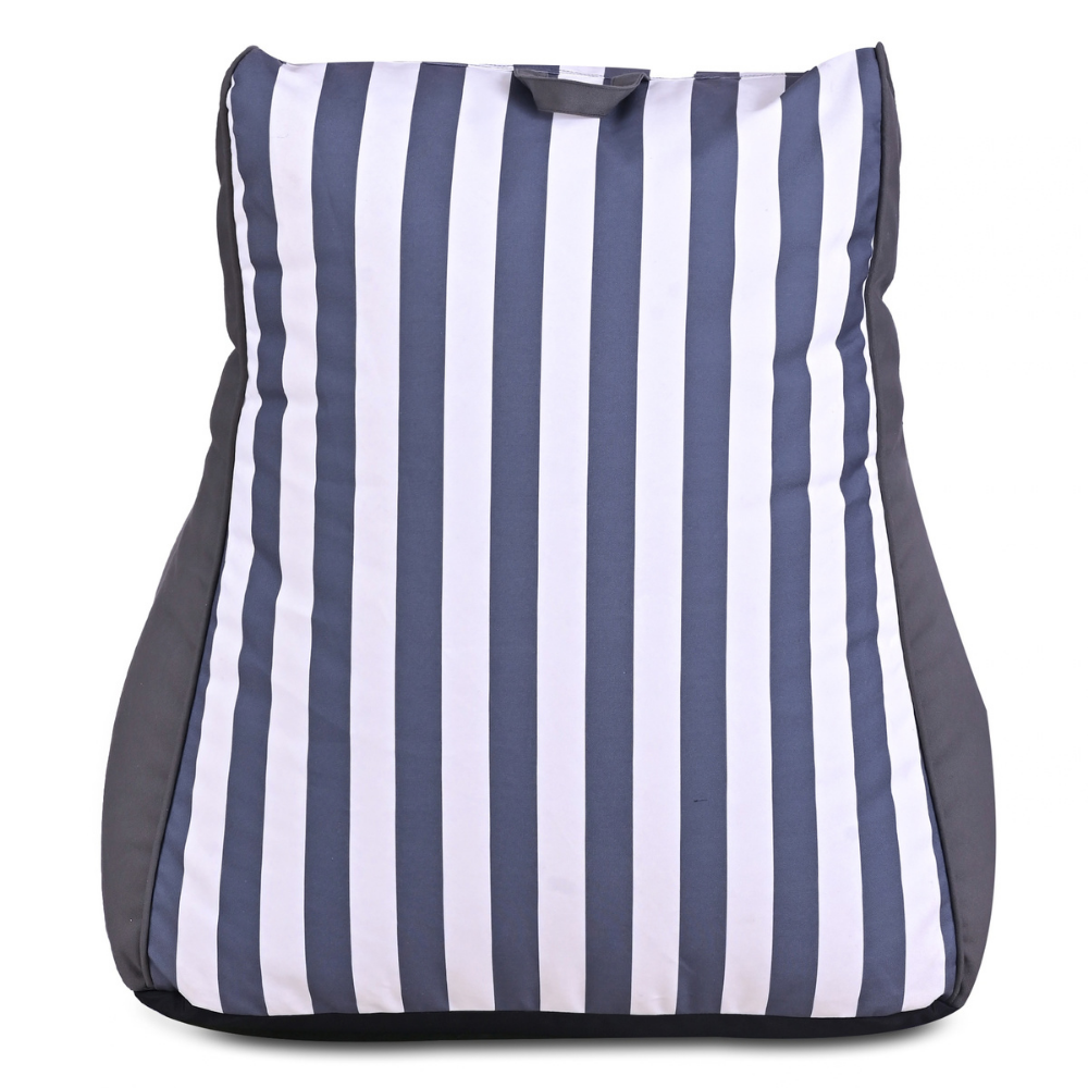 Aura Navy & White Garden Outdoor Lounger Bean Bag with Handle & Pocket