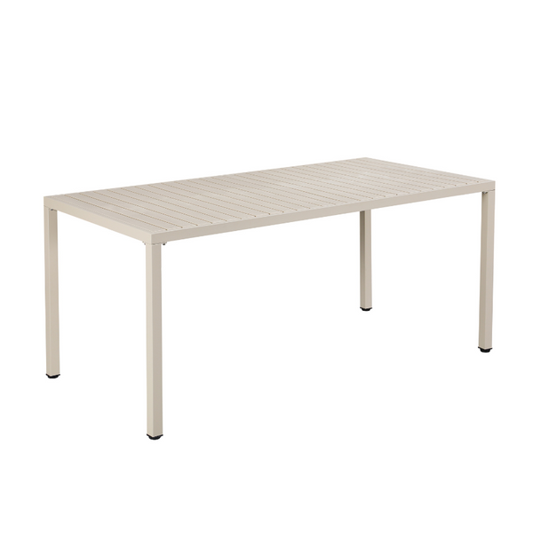 Side view of Aurora 164 cm table – pearl cream finish – elegant modern legs – buy online in Australia