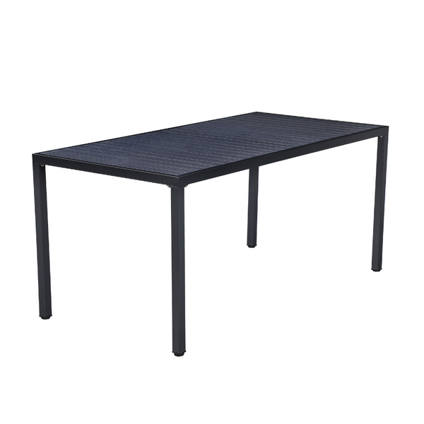 Modern black Aurora table – 164 cm dining furniture – angled leg detail – buy online in Australia
