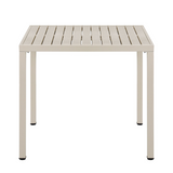 Side angle of Aurora 80 cm pearl cream table – round top with modern legs – buy online in Australia