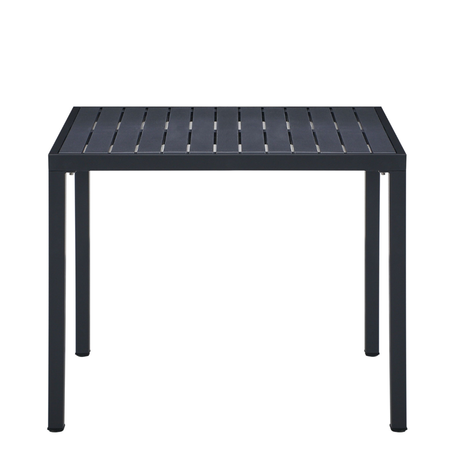 Side profile of Aurora table in black – 80 cm round modern table – buy online in Australia