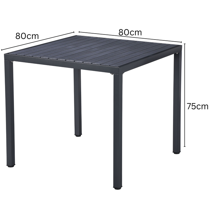 Aurora Black 80cm Outdoor Dining Table