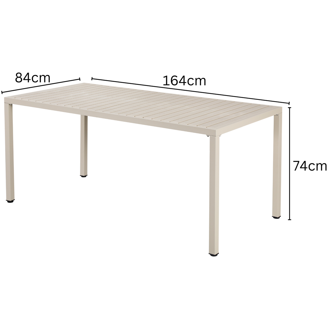 Aurora Pearl Cream 164cm Outdoor Dining Table