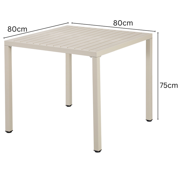 Aurora Pearl Cream 80cm Outdoor Dining Table