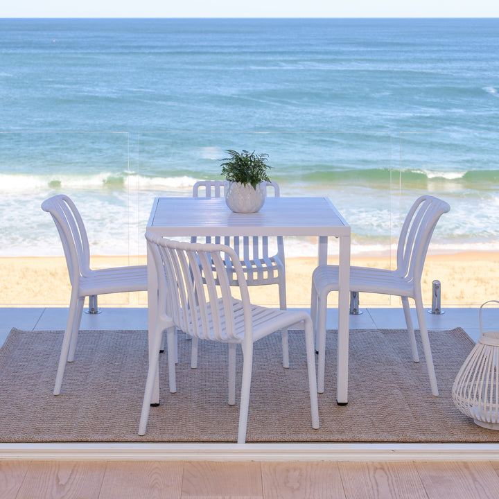 Aurora White 80cm Outdoor Dining Table