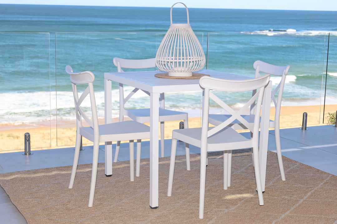 Aurora White 80cm Outdoor Dining Table