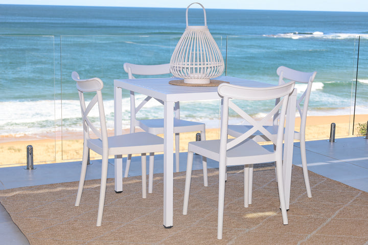 Aurora White 80cm Outdoor Dining Table