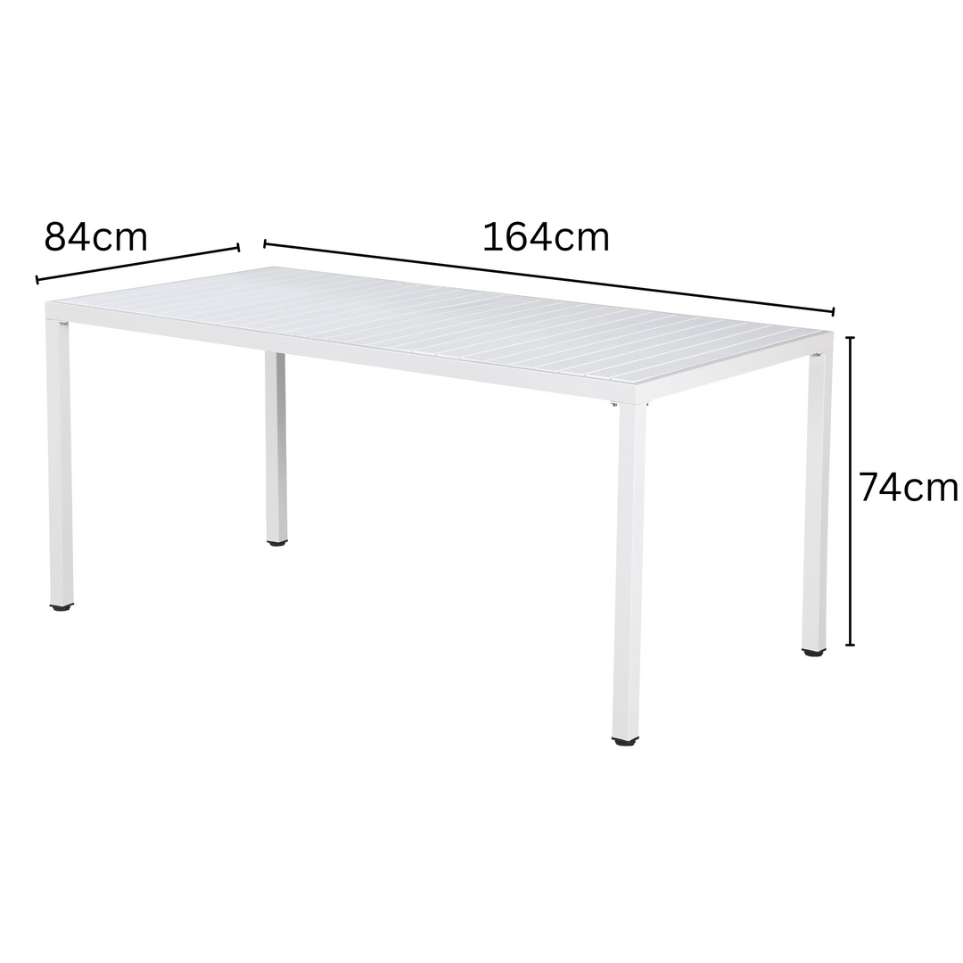 Aurora White 164cm Outdoor Dining Table