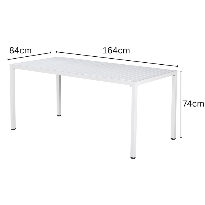Aurora White 164cm Outdoor Dining Table