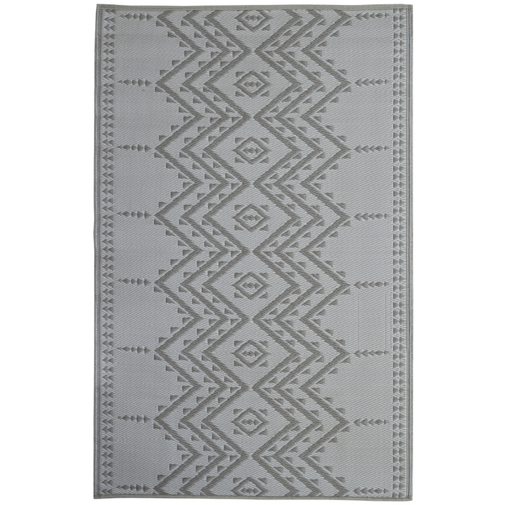 Ayana Grey Recycled Plastic Reversible Large Outdoor Rug - Fab Habitat , Recycled Plastic Rugs & Mats, [product_size],