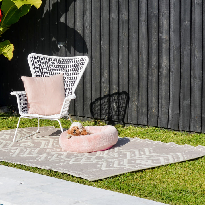 Ayana Grey Recycled Plastic Reversible Large Outdoor Rug - Fab Habitat , Recycled Plastic Rugs & Mats, [product_size],