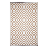 Aztec Beige and White Outdoor Rug - Fab Habitat , Recycled Plastic Rugs & Mats, 