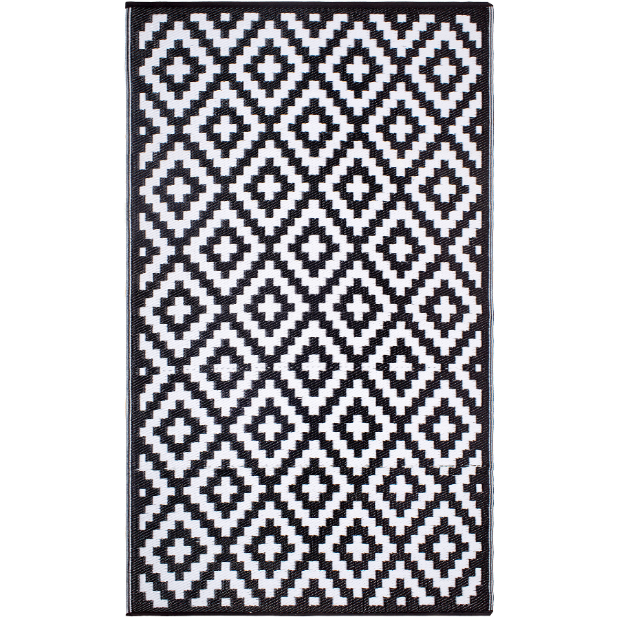 Aztec Black & White Diamond Pattern Foldable Waterproof Large Camping Mat - 270x360 CM - Fab Habitat , Camping Mats, 