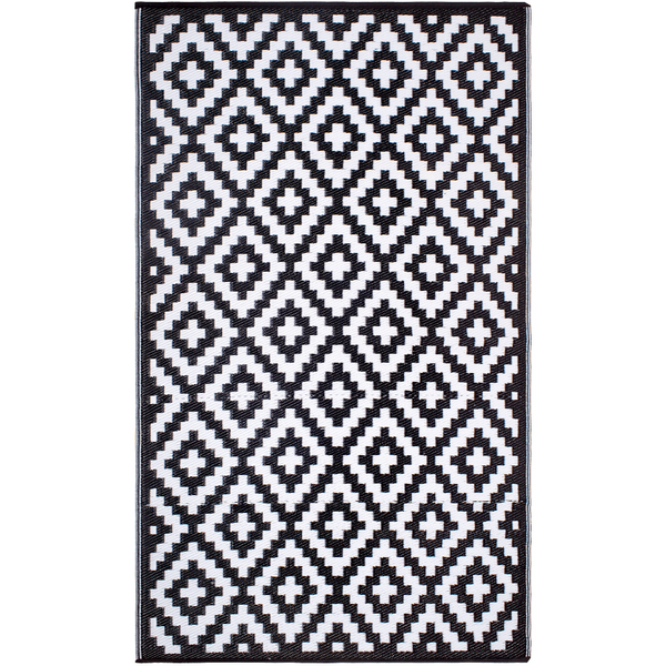 Aztec Black & White Diamond Pattern Foldable Waterproof Large Camping Mat - 270x360 CM - Fab Habitat , Camping Mats, 