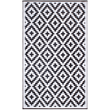 Aztec Black & White Monochrome Outdoor Picnic Rug - Fab Habitat , Picnic Rugs, 