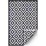 Aztec Black & White Monochrome Outdoor Picnic Rug - Fab Habitat , Picnic Rugs, 