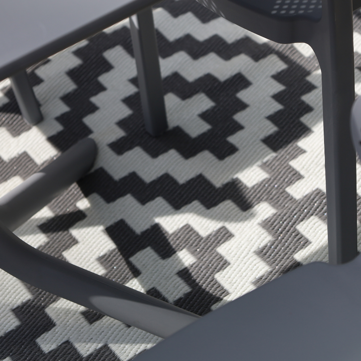 Aztec Grey & White Rectangular Diamond Pattern Foldable Waterproof XL Camping Mat - 270x450 CM - Fab Habitat , Camping Mats, [product_size],