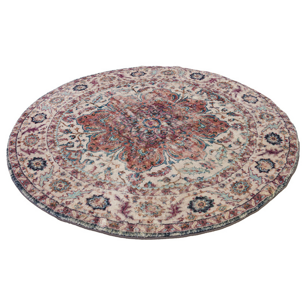 Babylon Multicolour Traditional Large Round Rug - Fab Habitat , Soft And Plush Turkish Rugs, 