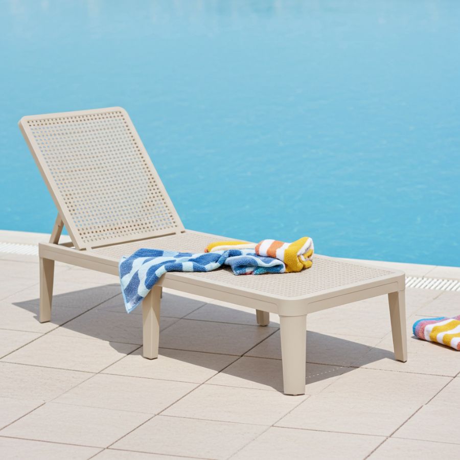 Berg Light Grey Adjustable Outdoor Lounger