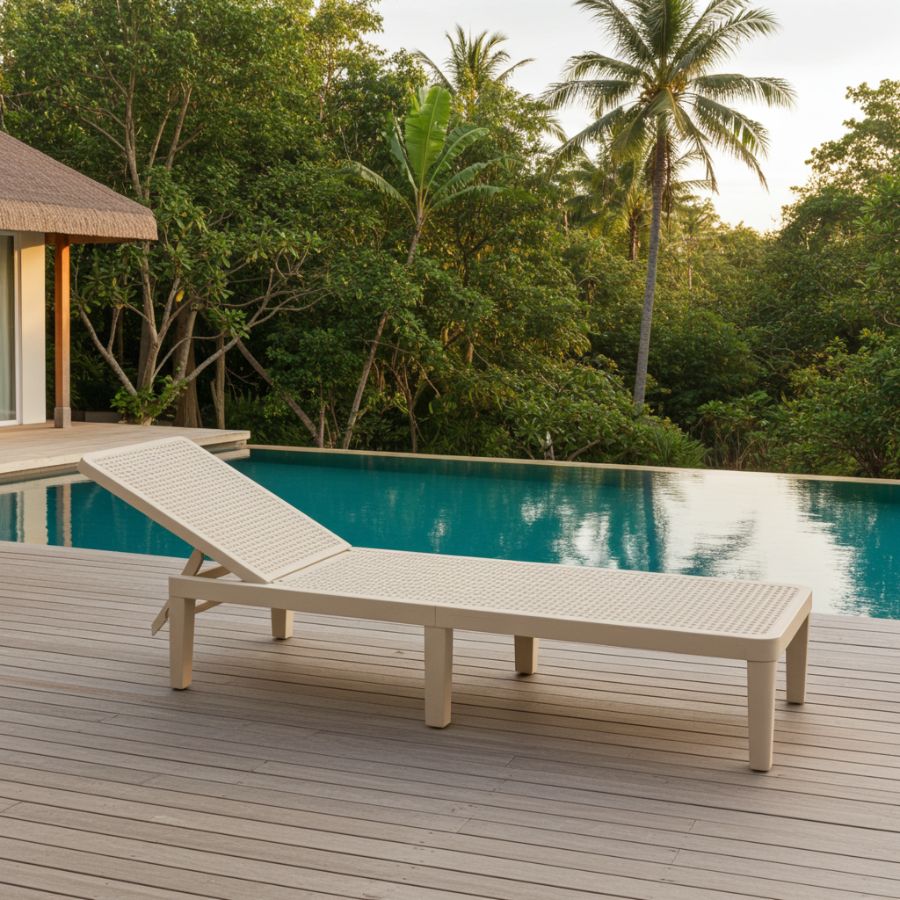 Berg White Adjustable Outdoor Lounger
