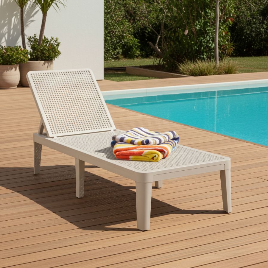 Berg White Adjustable Outdoor Lounger