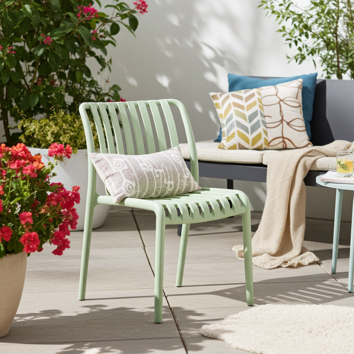 Bertioga Mint Green Outdoor Modern Cafe Chair