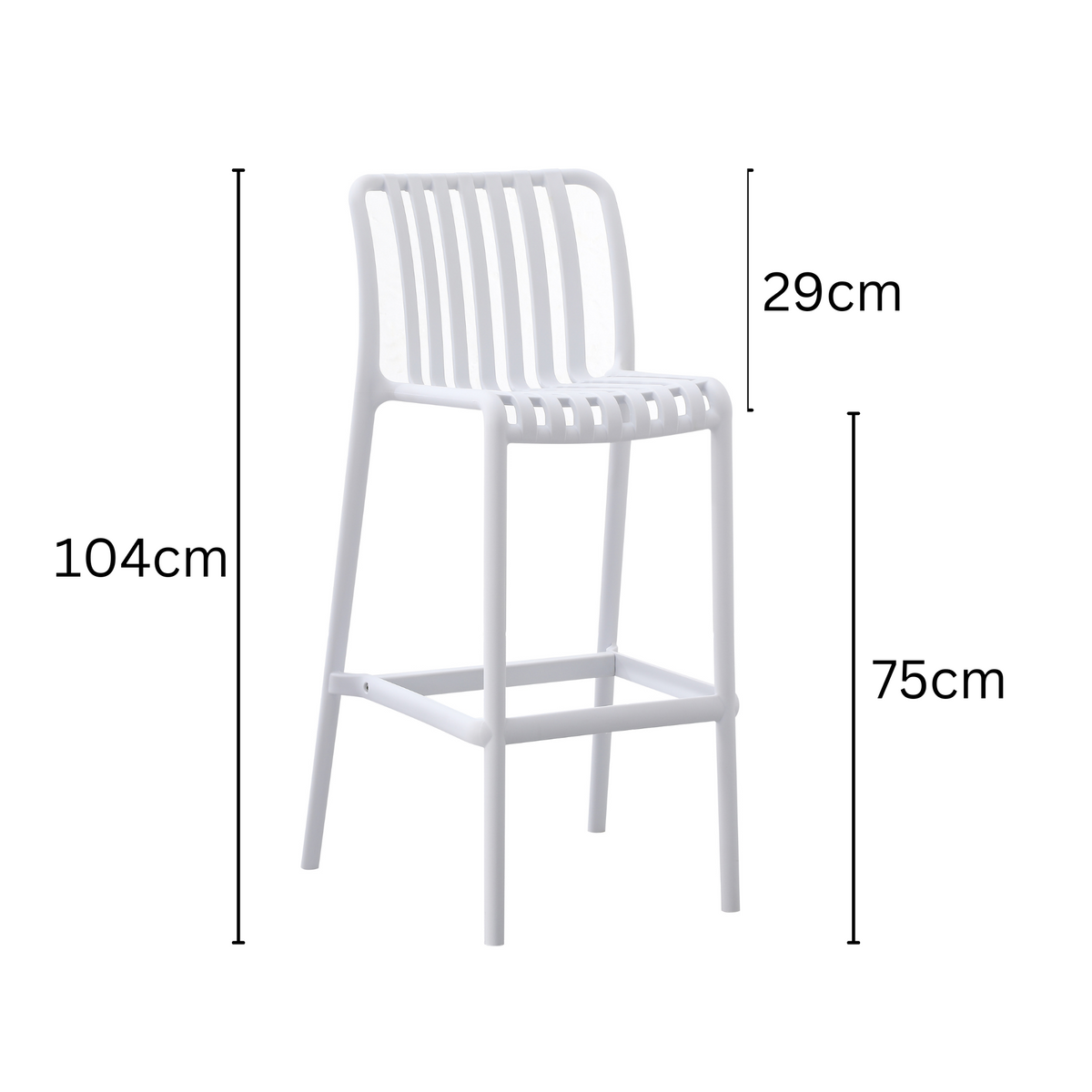 Bertioga White Outdoor Cafe Barstool - Fab Habitat , Outdoor Furniture,